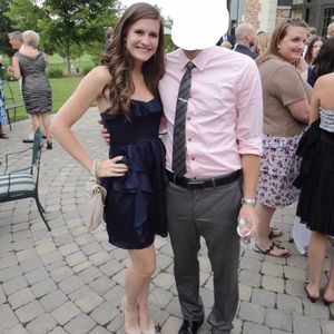 Navy Ruffle Dress Size: 4